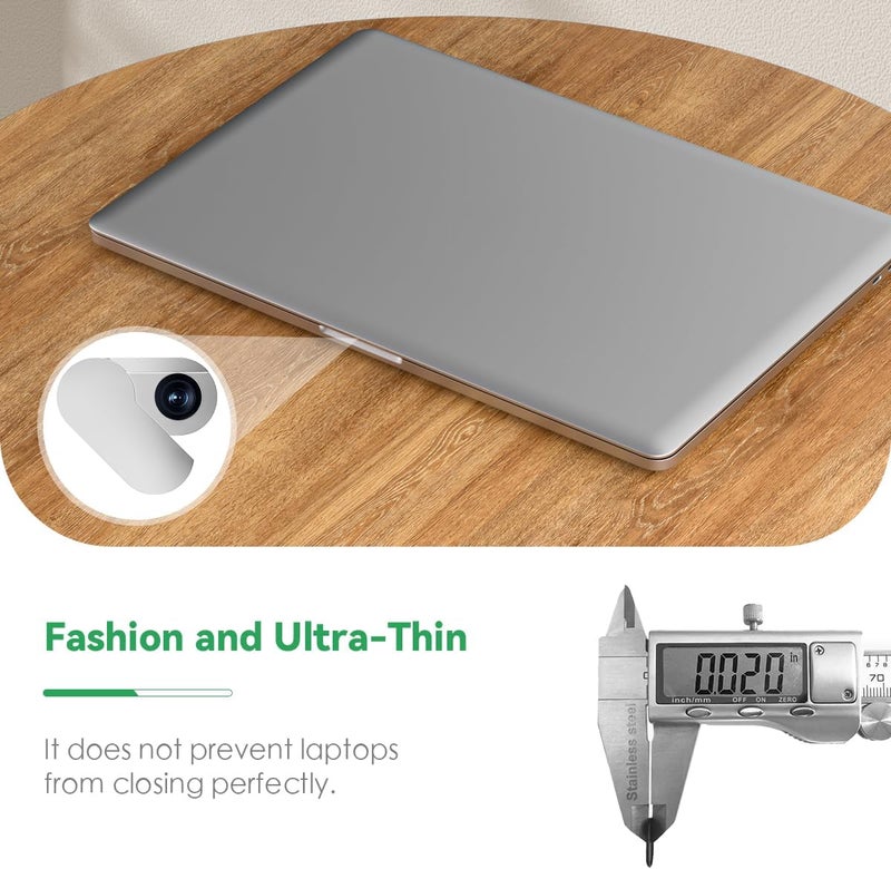 CloudValley Ultra-Thin Metal Webcam Cover for MacBook Pro/iPad/Laptop - 0.015" Privacy Camera Protector with 3M Adhesive (2-Pack) No Residue, Universal Fit for Laptop Accessories (Silver) - Image 2